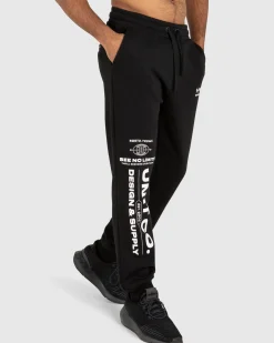 Unit Clothing UNIT Mens Worldwide Track Pants BLACK Hot