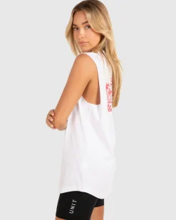 Unit Clothing UNIT Sunshine Ladies Muscle Tee WHITE Store